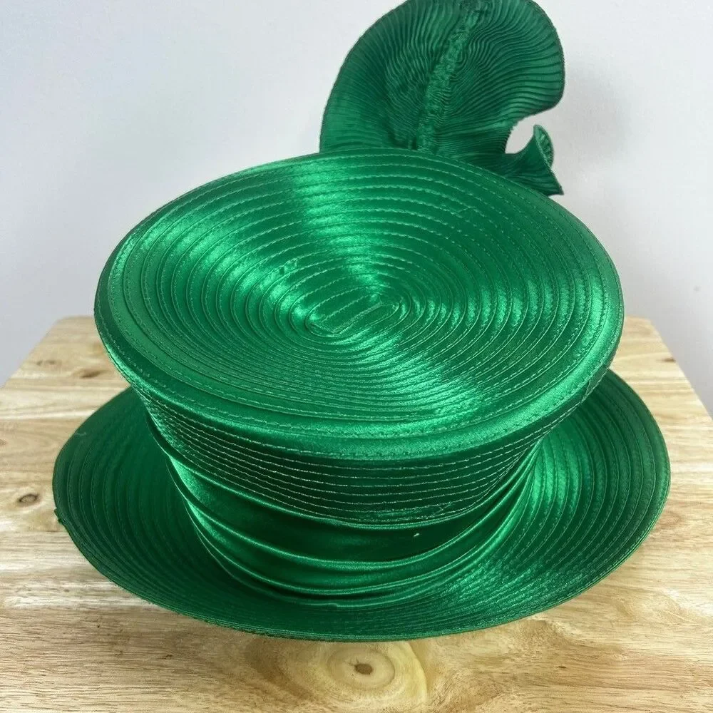 Whittall and Shon Green Church Hat Womens Fascinator Kentucky Derby Floral